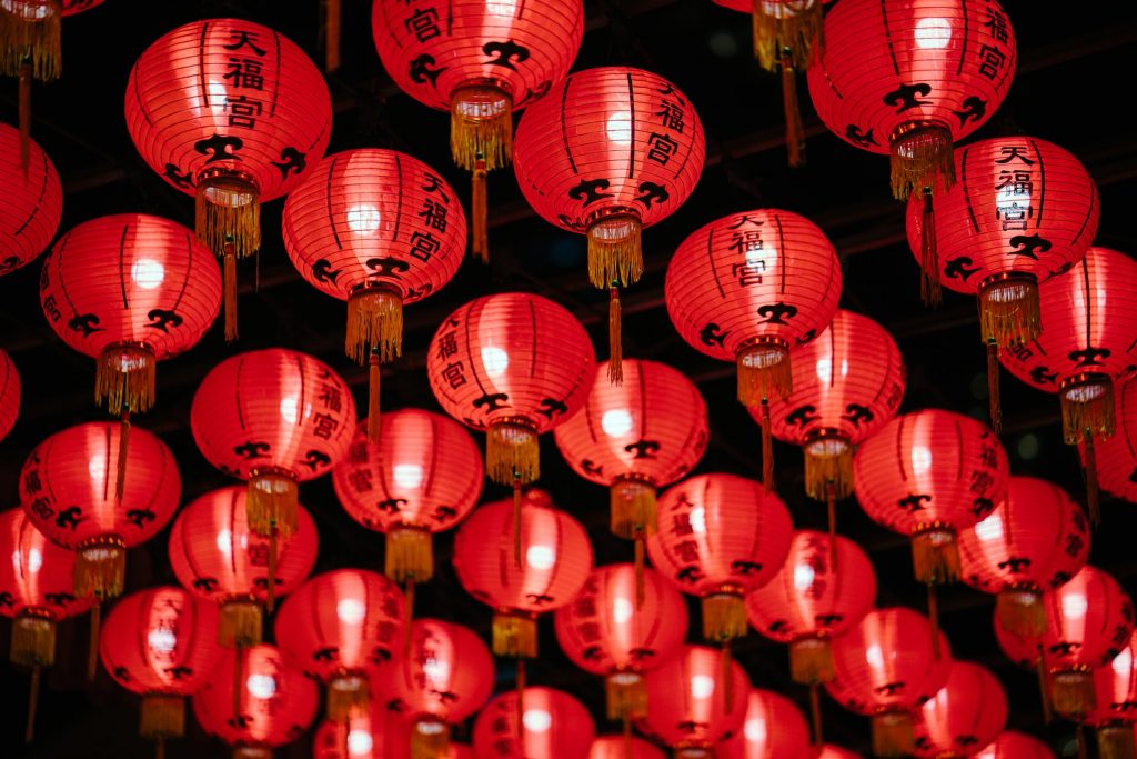 photo of red paper lanterns