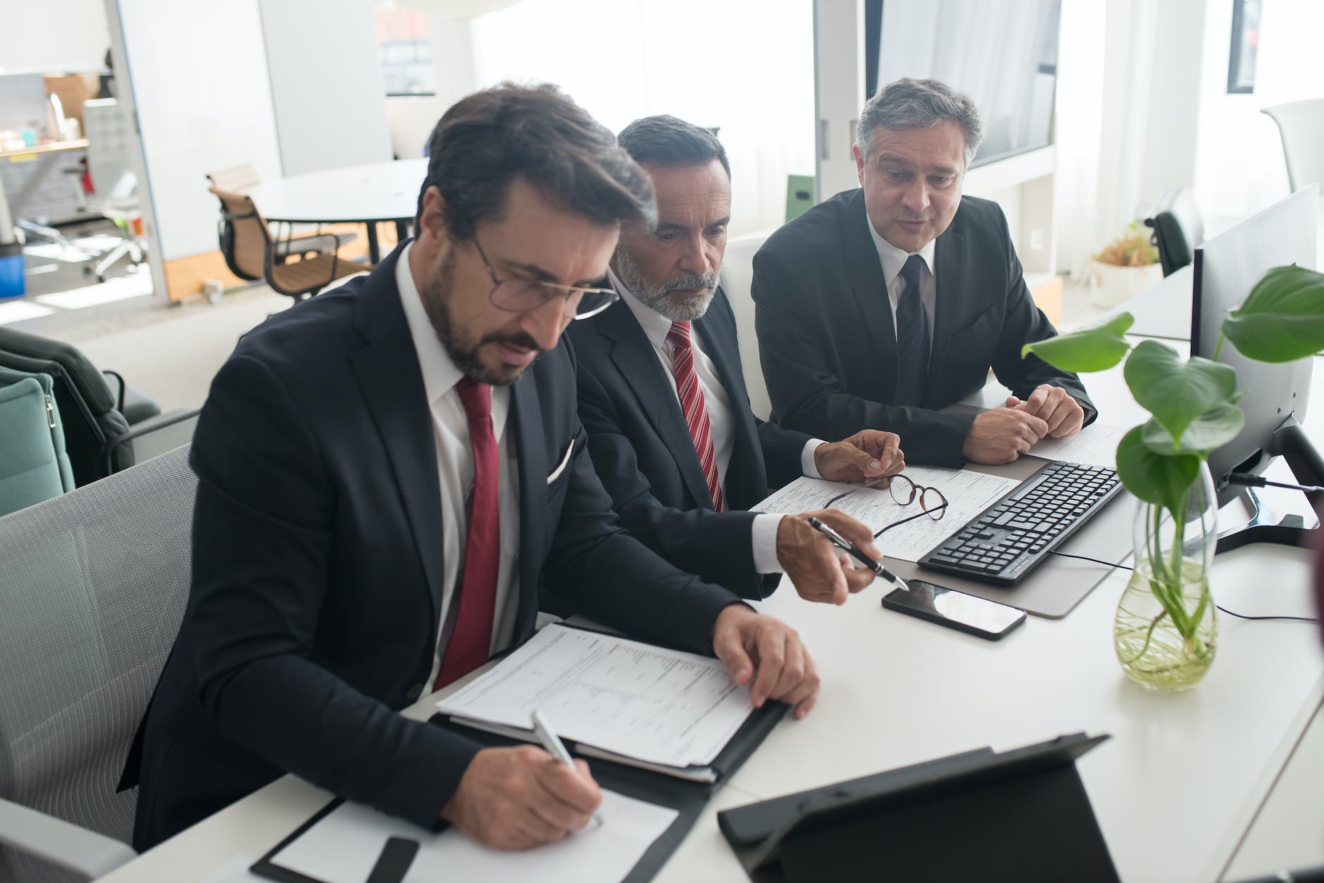 men working at the office